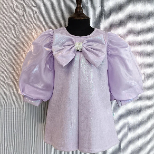 Light purple shimmer birthday frock for girls, Jaipur kidswear