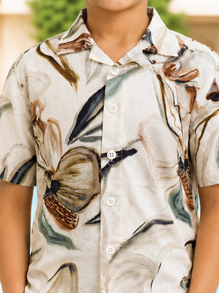 Boys Summer Vacation Printed Shirt