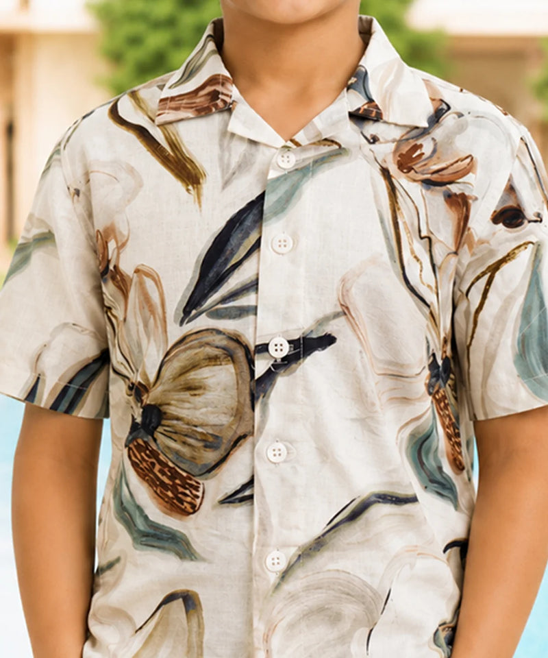 Boys Summer Vacation Printed Shirt