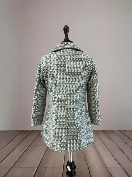 Green Colored Party Wear Coat for Girls