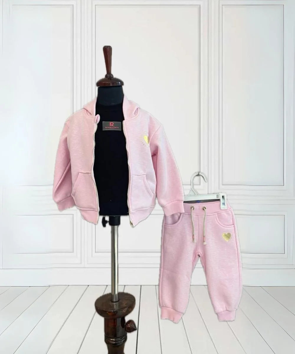 Baby Pink Colored Co-Ord Set for Girls