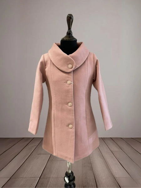 Peach Colored Party Wear Coat for Baby Girls