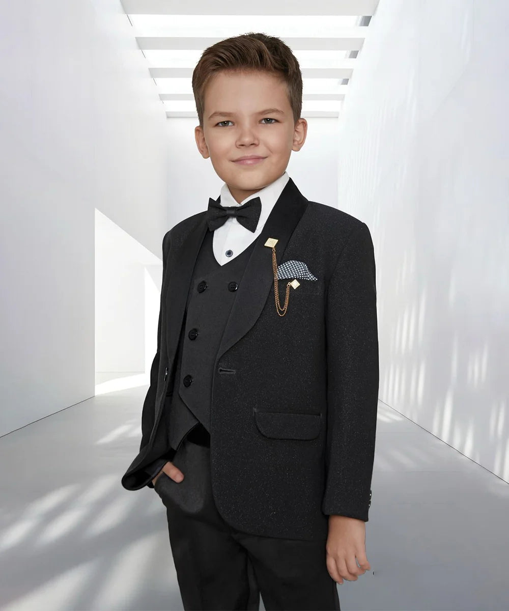 Pin by Tidy Vehenowa on Sequenses Boy suits, Shirt and Tie ! | Boys black  suit, Boys suits, Suits