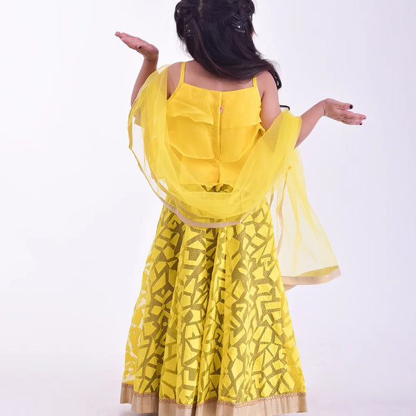 Affordable yellow lehenga choli in Jaipur with price, stylish party wear for girls