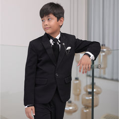wedding wear black & white coat suit set for boys