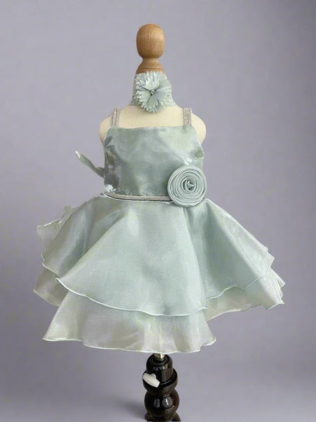 Mint Green Coloured Short Frock for Girls