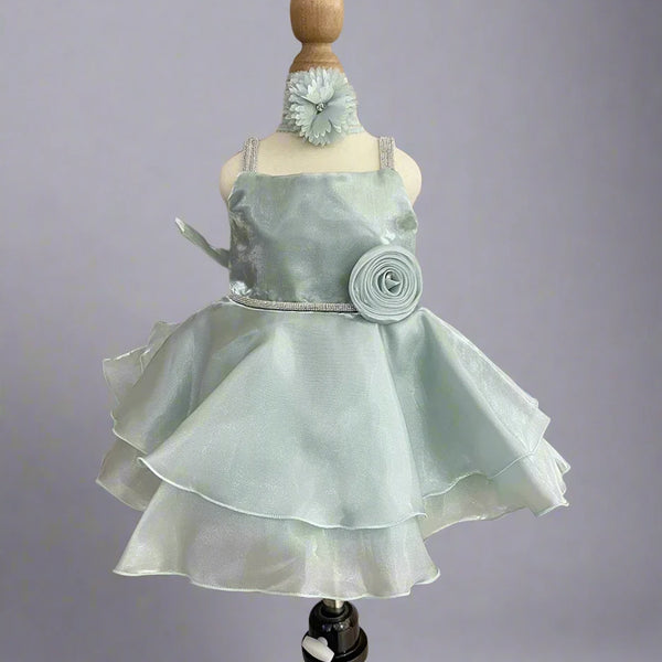 Mint Green Coloured Short Frock for Girls