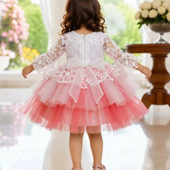 Devils N Angels White & Pink Floral Party Frock for Baby Girls 9-12 Months | Jaipur