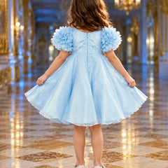 Devils N Angels ice-blue floral princess party frock for girls 1–4 years