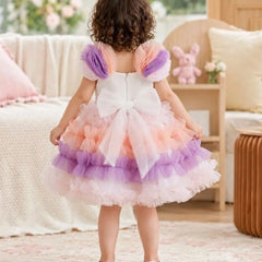 Devils N Angels Multi-Color Frill Birthday Frock for Baby Girls 6-9 Months | Jaipur