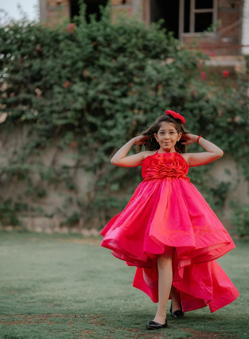 amazing pink long gown for girls 