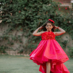 amazing pink long gown for girls 
