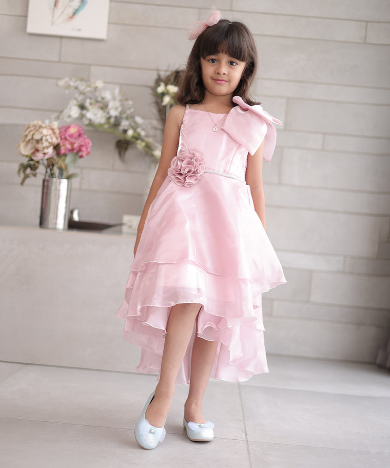 Elegant pink birthday dress for girls, branded children clothing Jaipur