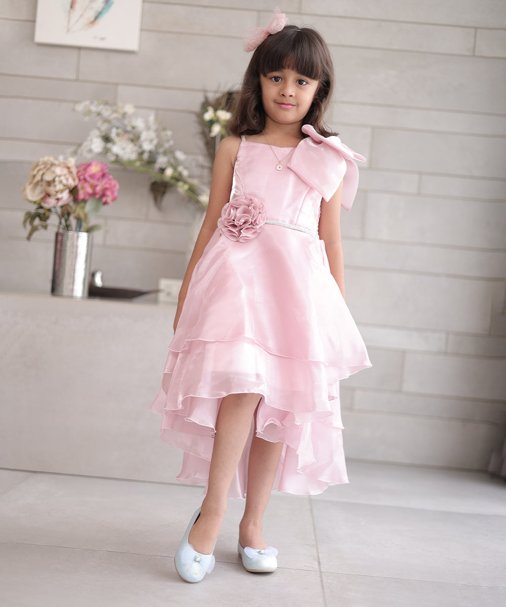 Elegant pink birthday dress for girls, branded children clothing Jaipur