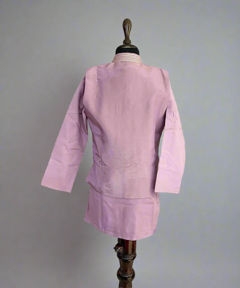 Modern purple kurta pyjama set for boys, best kidswear boutique near me Jaipur