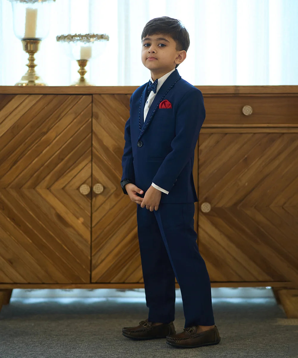 Designer Navy Blue Tuxedo Suit for Boys Jaipur Formal Kidswear
