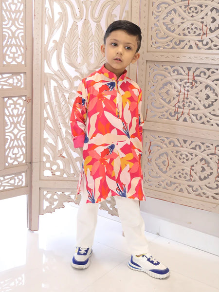 Modern boys cotton kurta pyjama set for parties, kidswear near me Jaipur

