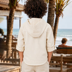Boys Ivory Hoddie Shirt For Party