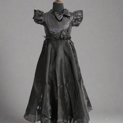 black shimmer gown for girls 