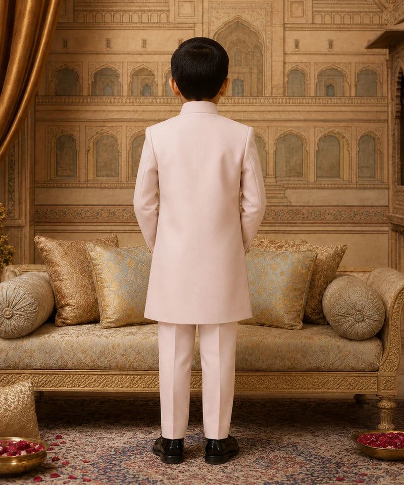 Boys Pink Indo Western Sherwani For Reception Jaipur