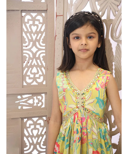 Pre-Order: Self-Printed Party Wear Sharara Set for Girls (DM For Price)