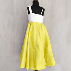 Yellow and white birthday frock for baby girls in Jaipur