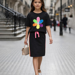 Black sequin flower Co-Ord Set for girls party wear in Jaipur