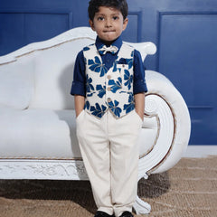 Boys Wedding Navy Waistcoat Set Jaipur