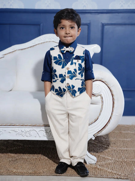 Boys Wedding Navy Waistcoat Set Jaipur