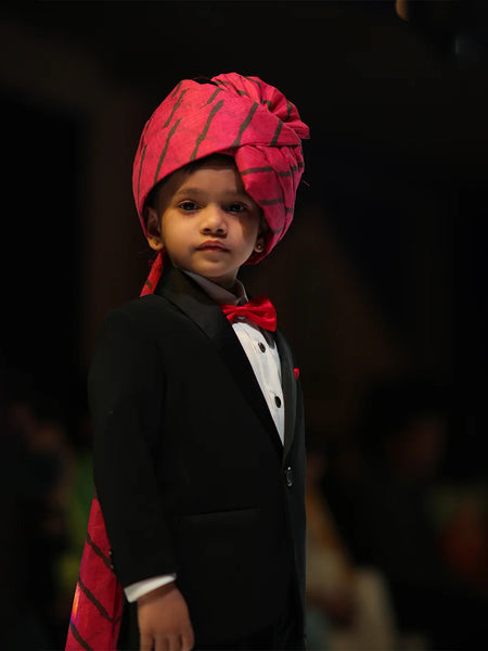 Designer boys tuxedo suit black formal set Jaipur kids fashion