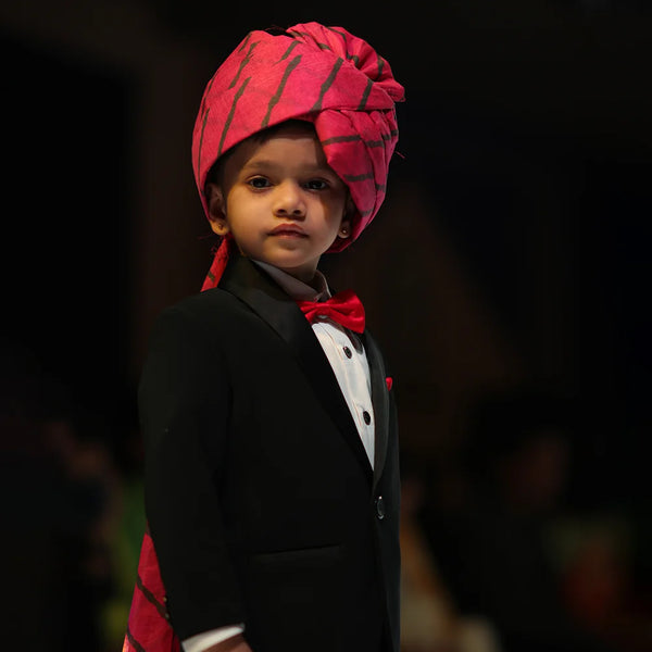 Designer boys tuxedo suit black formal set Jaipur kids fashion