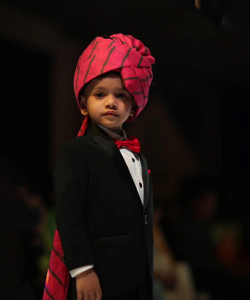 Designer boys tuxedo suit black formal set Jaipur kids fashion