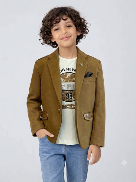 Tan Brown Colored Blazer Set for Winter Looks | Jaipur