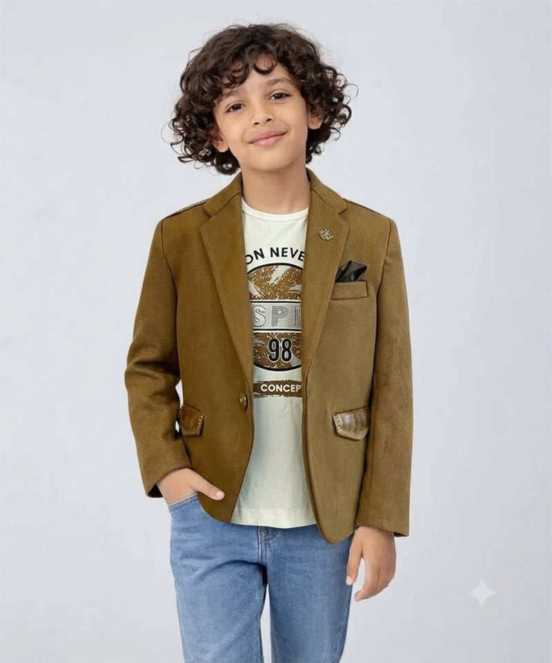 Tan Brown Colored Blazer Set for Winter Looks | Jaipur
