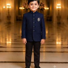 Navy Blue Colored Jodhpuri Coat for Party | Jaipur