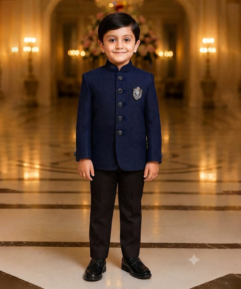 Navy Blue Colored Jodhpuri Coat for Party | Jaipur