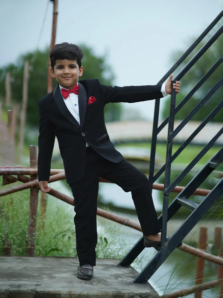 Elegant black coat suit for boys, formal wedding outfit Jaipur