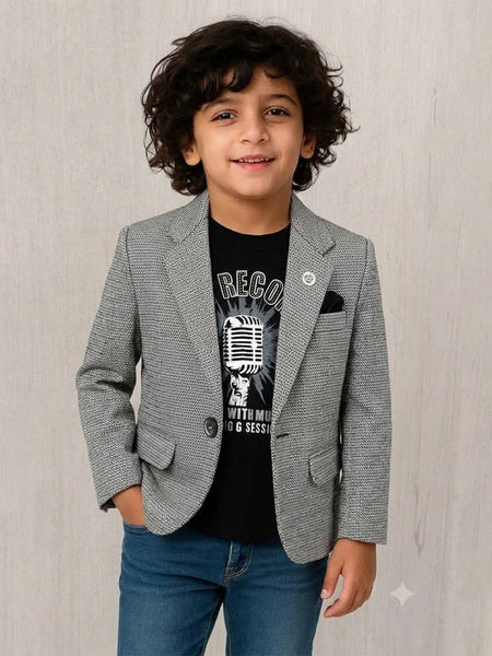 Boys Smart Party Wear Boys Blazer Outfit – Grey Designer Look 2-3 Years Jaipur