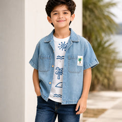 Boys Light Blue Denim Shirt