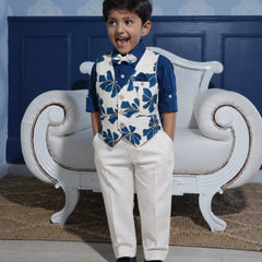 Boys Wedding Navy Waistcoat Set Jaipur