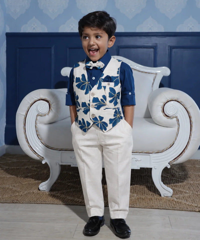Boys Wedding Navy Waistcoat Set Jaipur