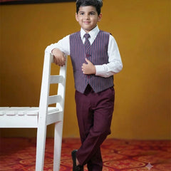 Designer Maroon Boys Tuxedo – Kids Formal Suit Set for Events | Jaipur