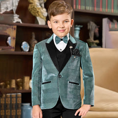 Designer green coat pant suit for boys kidswear in Jaipur