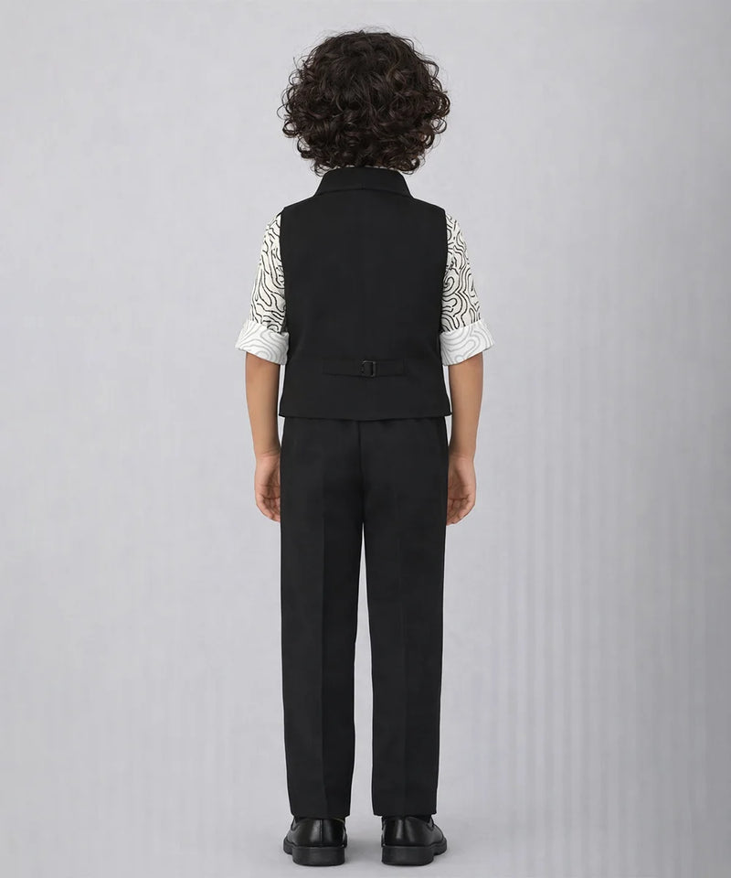 Black Waistcoat Suit Set for Boys Party Wear Jaipur