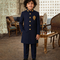 Navy Boys Ethnic Sherwani Set Jaipur
