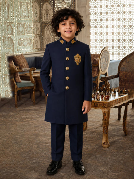 Navy Boys Ethnic Sherwani Set Jaipur