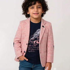 Boys Self-Textured Pink Color Blazer with T-Shirt 2-3 Years Jaipur