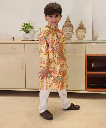 Full sleeve cotton kurta pyjama for boys, Rakhi special, kids clothing store Jaipur