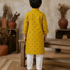 Mustard kurta pajama for family functions