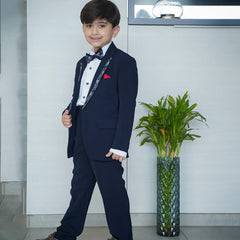 Premium navy boys tuxedo with sequin detailing Jaipur event style